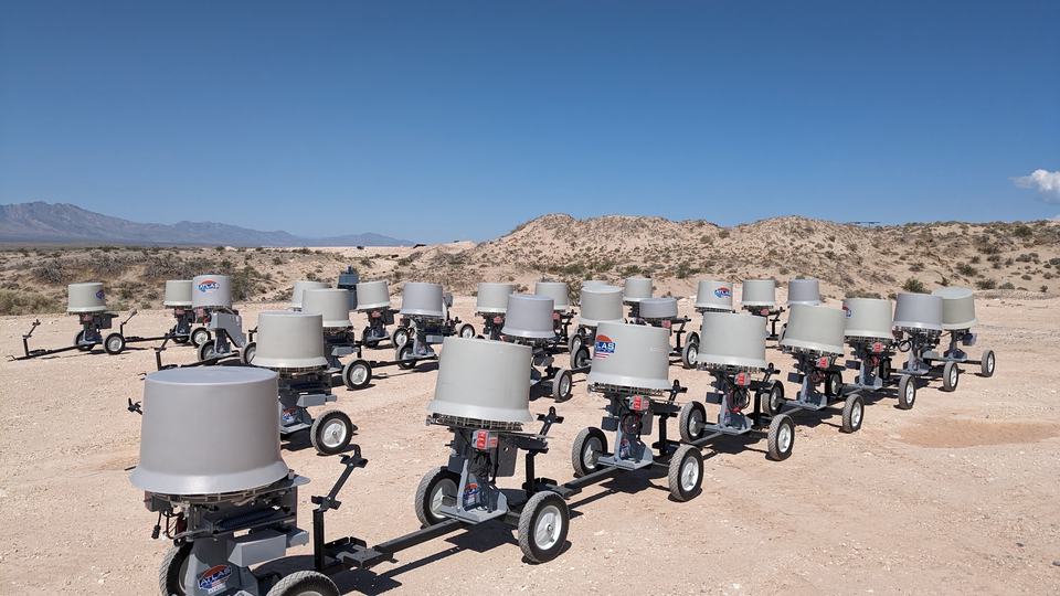 Trap machines staged before placement. September 2023.